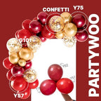 PartyWoo Red and Gold Balloons 66pcs 12 10 Inch Matte Red Burgundy Metallic Chrome Gold Confetti Balloons for Graduation Baby Shower Birthday New Year's Eve Anniversary Christmas Party Decorations