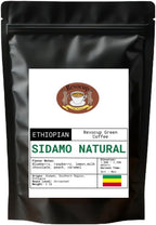 Ethiopian Sidamo Natural Green Coffee Beans – Unroasted Specialty Grade | Single Origin Heirloom Arabica | High-Altitude Grown | Bold Fruity Flavor | Home Roasting – 2lb / 32 Ounces