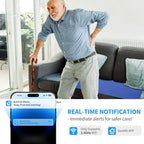 Briidea Wi-Fi Bed Alarm & Fall Prevention System for Elderly, Wireless 20''×28'' Bed Pad with Instant App Alerts, 300ft Coverage, Ideal for Home Care