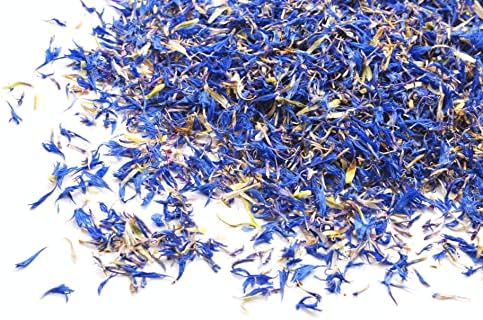 Pure Blue Cornflower Petals - 100% Natural Centaurea cyanus - Dried, Grown in Germany Herbal Cornflower Flowers for Cupcakes, Lattes, Tea Blends, Bath Products, Gifts, Crafts