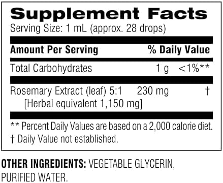 Botanic Choice – Rosemary Leaf Liquid Extract – Alcohol Free, Gluten Free – Fast Acting Supplement Drops – Easy to Use Dropper – 1 Fluid Ounce