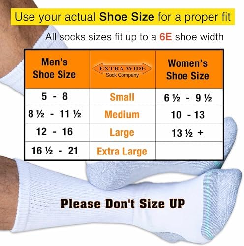 Extra Wide Medical (Diabetic) Quarter Socks (Pack of 3), Made in USA