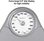Thinner by Conair Bathroom Scale for Body Weight, Extra-Large Analog Scale Measures Weight Up to 330 Lbs. in Silver