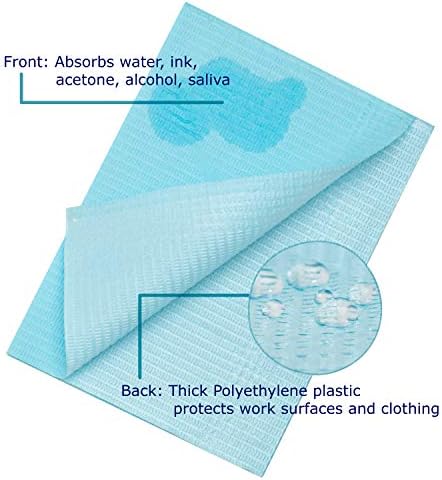 Disposable Dental Bibs 13" x 18" – 50 Pack, 3-Ply Waterproof & Leak-Resistant Rainbow Bibs | Medical Grade, Ultra Absorbent, Fluid Resistant | Dental, Tattoo, Nail & Esthetician Supplies