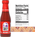 Taco Bell Fire Sauce 7.5 Ounce (Pack of 4) with By The Cup 2 Go Keychains 1.69 Fl oz and 1 Fl oz Mini Sauce Bottles