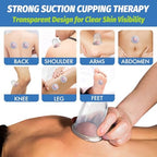 ELERA Silicone Cupping Therapy Set – Transparent Massage Cups in 2 Sizes (2×L & 2×M) for Body Relaxation, Cellulite & Home Wellness (Classic Straight 4-Pack)