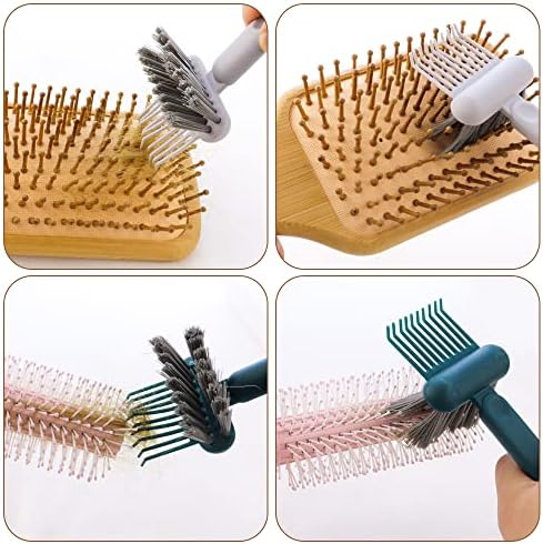 2 Pack Home and Salon Use Comb Cleaning Brush Hair Brush Remover 2-in-1 Comb Cleaner with Pick and Bristles Hair Brush Cleaner Tool Rake Comb Cleaner Cleaning Tool for Cleaning Hair Dust