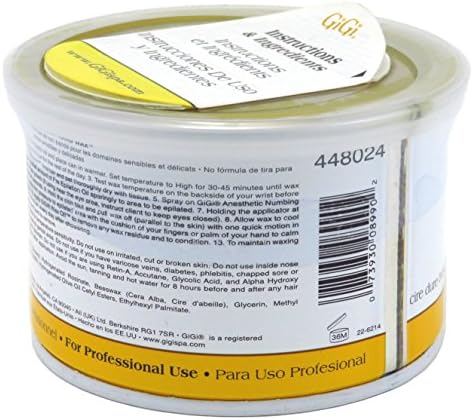 GiGi Brazilian Body Hard Wax – No Strip Wax for Brazilian Waxing, Hair Removal Wax for Sensitive Areas, 14 oz, Pack of 3