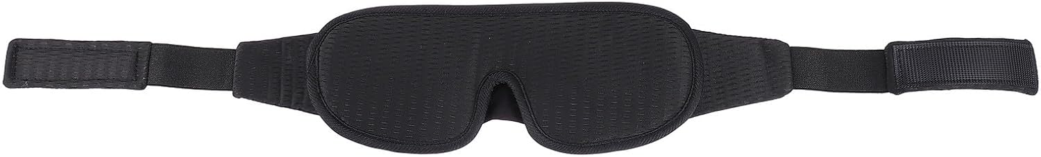 FRCOLOR 3D Breathable Sleep Eyeshade Mask, Black Medium Size Eye Cover Blindfold for Travel and Rest