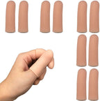 Gel Finger Protectors Finger Caps Silicone Fingertips Protection - Finger Cots Great for Trigger Finger, Finger Arthritis, Finger Cracking and Other Finger Pain Relief (Nude, Small)