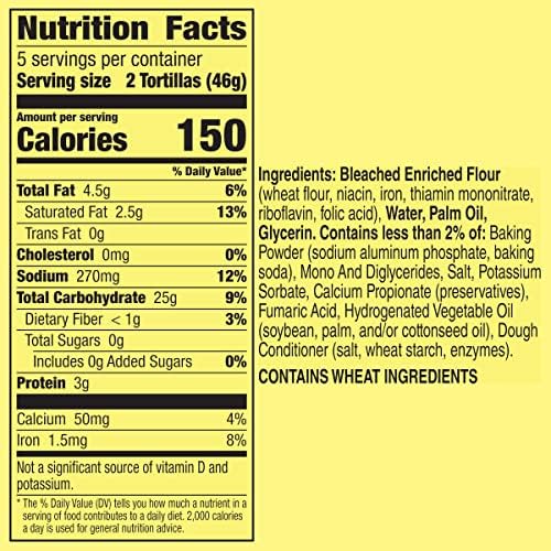 Old El Paso Flour Tortillas for Soft Tacos and Fajitas, Meal Prep, 10 Ct, 8.2 oz (Pack of 12)