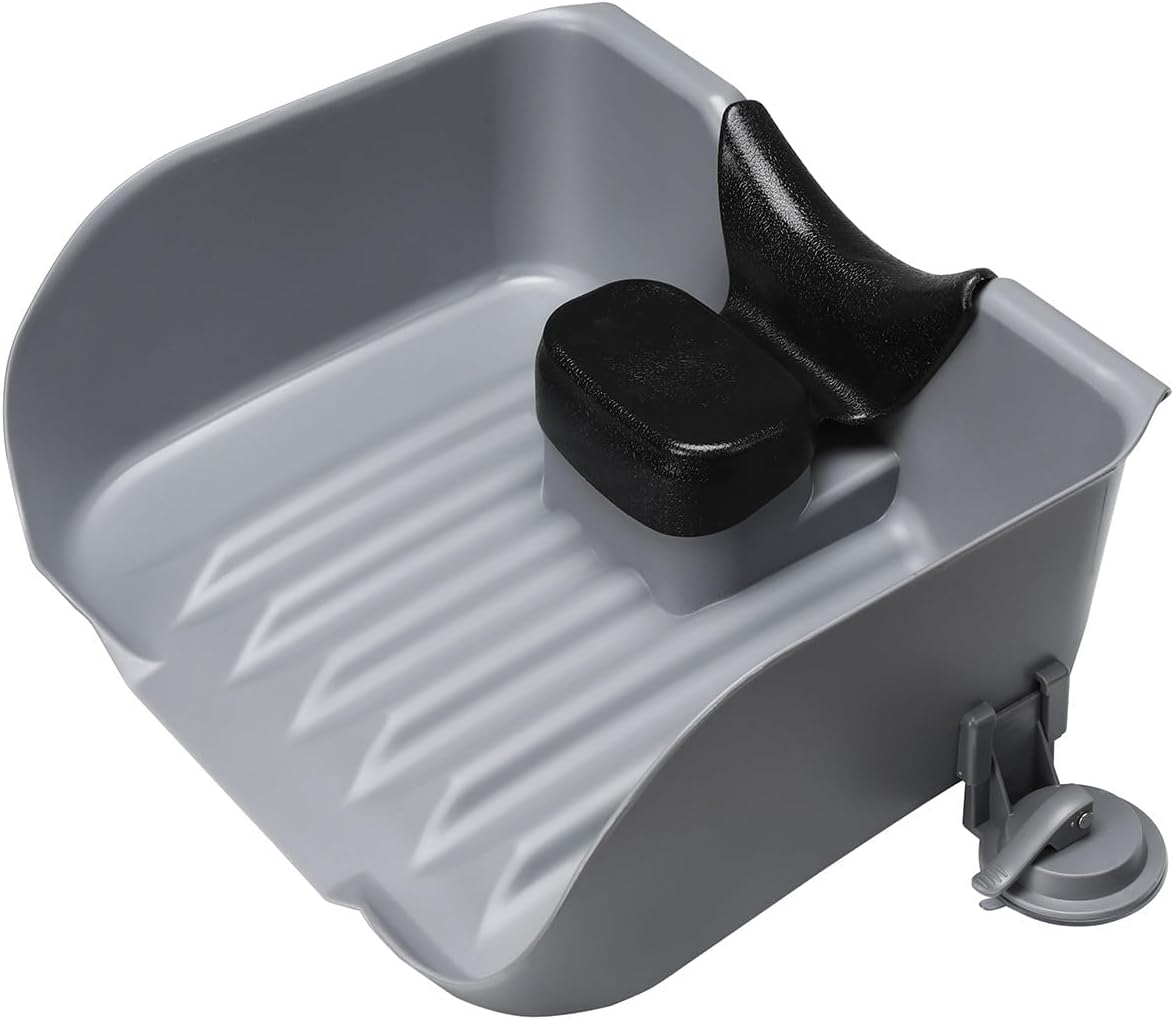 Portable Shampoo Basin Hair Wash - Kaleurrier Hair Washing Station Shampoo Tray for use at Home for Sink Bathtub - Tear-free Rinser for Baby Toddler Kids Elderly Bedridden Disabled Patient(Grey)