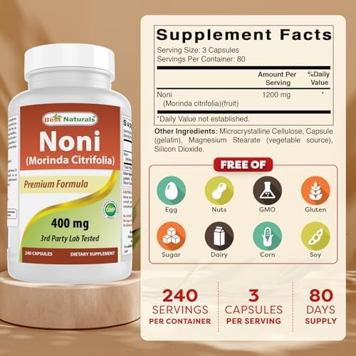 Best Naturals Noni 400 mg 240 Capsules