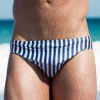 AIMPACT Mens Stripe Swim Briefs Retro Swimwear Sexy Bikini Swimsuit Print Bathing Suit