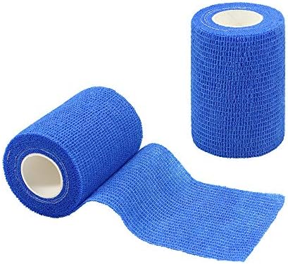 Self Adherent Wrap Bandages Self Adhering Cohesive Tape Elastic Athletic Sports Tape for Sports Sprain Swelling and Soreness on Wrist and Ankle 6PCS 3 in X 14.7 ft (Blue)