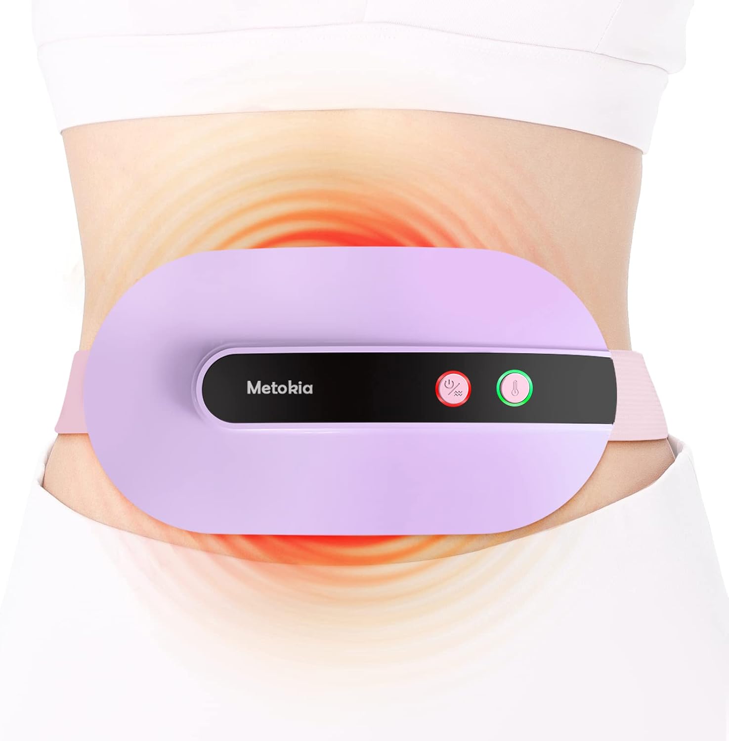 Portable Cordless Heating Pad, Electric Waist Belt Device, Heating Pad for Back Pain with 3 Modes, Portable Electric Fast Heating Belly Wrap Belt for Women and Girl(Purple)