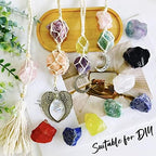 ZHIYUXI 2" Amethyst Rose Quartz Clear Quartz Fluorite Raw Crystals and Stones 4Pcs Crystals Bulk Real Huge Rocks for Tumbling Witchcraft Wrapping Fountain Rocks Cabbing Room Decor