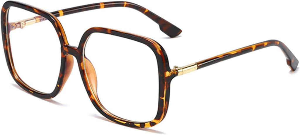 bullabulling Retro Square Reading Glasses For Women Blue Light Blocking Oversized Eyeglass Frames Large lens