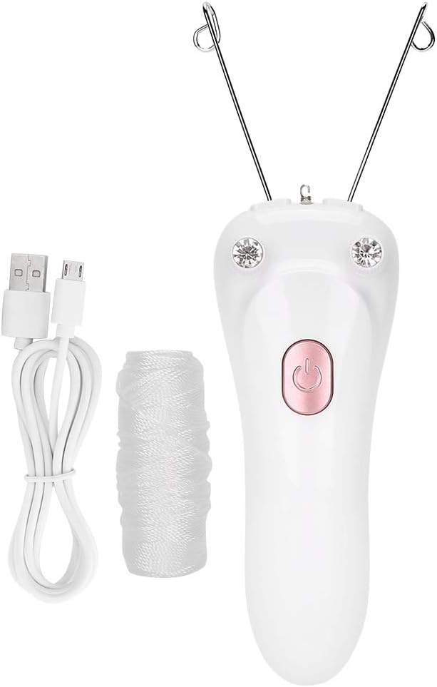 Threading Hair Removal, Hair Remover Electric Face Eyebrow Threading Epilator USB Charging Cotton Thread Depilation Machine Device for Women Girls Ladies ()