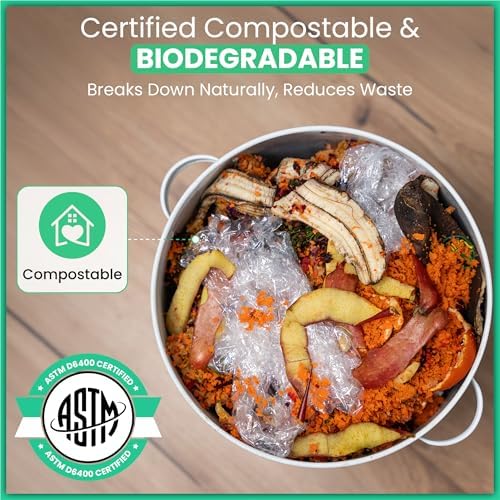 Compostable Plastic Wrap for Food - Bulk Roll 400 Sq Ft – ASTM D6400 Certified Refill Roll – Durable, Food Safe