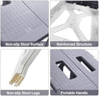 Shower Stool for Shaving Legs, 1 Pack Foot Rest Folding Stool Step to Shave Legs Shaving for Inside Shower Foldable Small Waterproof Plastic Corner Gray White