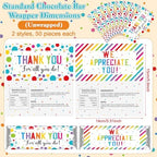 Moinchore 100 Pcs Teacher Appreciation Gifts Employee Appreciation Gifts We Appreciate You Chocolate Candy Wrappers for Paraprofessional Team Party Favor DIY Lover Birthday Graduation(Dot)
