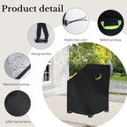 Klmnop Rollator Walker Cover, Waterproof Heavy Duty 420D Walker Cover for Seniors, Rollator Folding Walker Accessories with 2 Reflective Strips Fit Walkers with Wheels and Seat(Black)