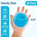 LotFancy Ice Pack for Injuries Reusable, 8 Small Gel Heating Cooling Pads with Cloth Backing, Hot Cold Therapy for Eyes After Surgery, Face, Breastfeeding, Wisdom Teeth, Jaw, Headache, Sinus Relief