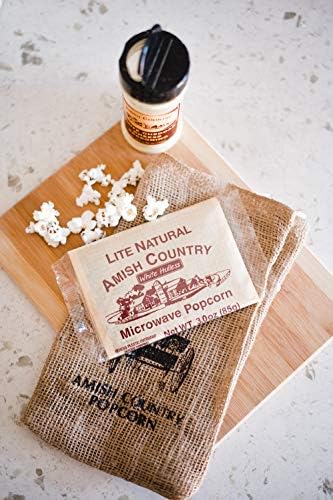 Amish Country Popcorn | Old Fashioned Microwave Popcorn | Non-GMO, Gluten Free, Microwaveable and Kosher (Lite Natural White Hulless, 36 Bags)