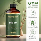 MAJESTIC PURE Buzz Off | Citronella, Lemongrass & Eucalyptus Oil | 100% Pure & Natural Premium Grade Oil for Diffusers, Self Care, DIY | 4 Fl Oz
