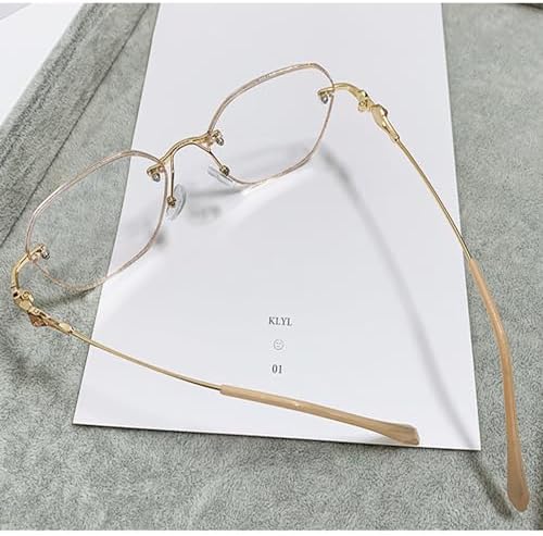 Women's Diamond Rimless Anti-Blue Light Presbyopia Glasses, Rimless Reading Glasses for Women (2,Sliver)