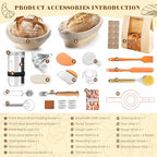 Sourdough Starter Kit, Bread Making Kit with Sourdough Starter Jar for Beginners, Banneton Bread Proofing Basket for Home and Kitchen, Sourdough Bread Baking Supplies, Bread Making Tools Kit