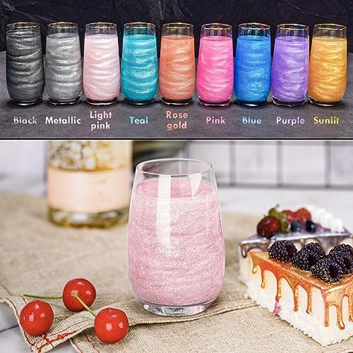 NiHome Edible Food-Grade Glimmer Powder Glitter Luster Dust Metallic Food Decorating Sprinkle Glimmery Dust for Drink Wine Beverage Cake Candy Dessert Bakery Restaurant Vegan (0.18oz/5g, Light Pink)