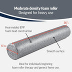 OPTP Silver AXIS Foam Roller, Moderate Density for Sports Medicine, Physical Therapy, Pilates, Yoga - Myofascial Release on Trigger Points (Silver Moderate Density, 36" x 6" Round)