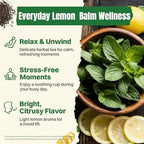 Hiihone Lemon Balm Tea Bags 20 Count – Pure & Natural Lemon Balm Tea, Caffeine-Free Herbal Tea, Calming & Soothing, Non-GMO, Fresh Citrusy Flavor