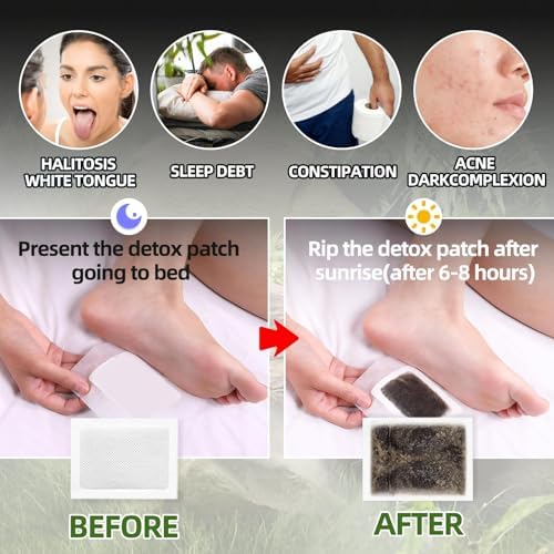 Foot Patches 20 Pack, Natural Ingredients Foot Care Patches with Bamboo Vinegar and Ginger Powder,Restful Sleep & Helps Remove Tension,Comfortable Adhesive & No Trace
