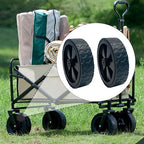 2 Pieces Replacement Wheels 5 Inch Hand Truck Wheels Heavy Duty Rubber Bearing Solid Pp Construction Suitable for Snow Blowers Garden Carts
