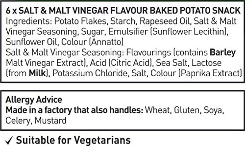 Walkers Baked Salt and Vinegar Crisps 6 Pack 150g
