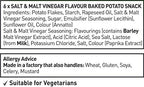 Walkers Baked Salt and Vinegar Crisps 6 Pack 150g