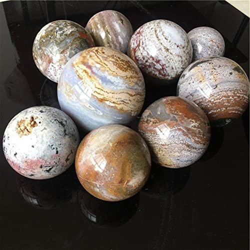 Meditation Home Natural Ocean Jasper Sphere Polished Quartz Crystal Stones Balls for Decoration (Size : 5-6cm)