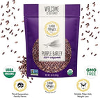 1000 Springs Mill - Organic Purple Barley | Used for Cereals, Salads, Whole Wheat Bread, Fresh Barley Flour, Sprouting Seeds, and more | Bulk Dried Grain | Resealable Bag | 16oz (Pack of 1)