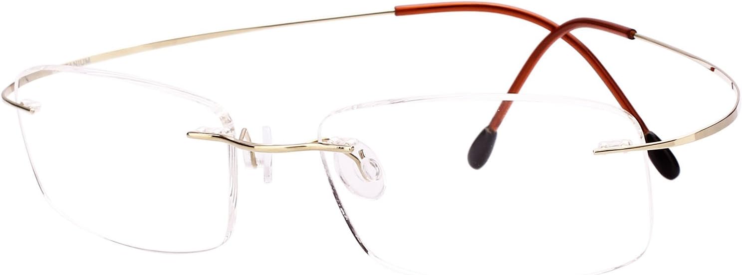 Agstum Titanium Rimless Flexible Frame Hingeless Optical Eyeglasses Clear Lens