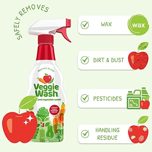 Veggie Wash Fruit and Vegetable Wash, Produce Wash and Cleaner, 16-Fluid Ounce, Pack of 3, Packaging May Vary