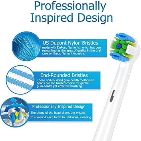 Schallcare Replacement Brush Heads Compatible with Oral B Braun Electric Toothbrush - Floss Toothbrush Head Fits for Oral B Pro 1000 Genius Smart Series (12 Pack)
