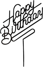 Happy Birthday Cake Topper,Acrylic cake Toppers,Birthday Party Decoration Supplie (Black)