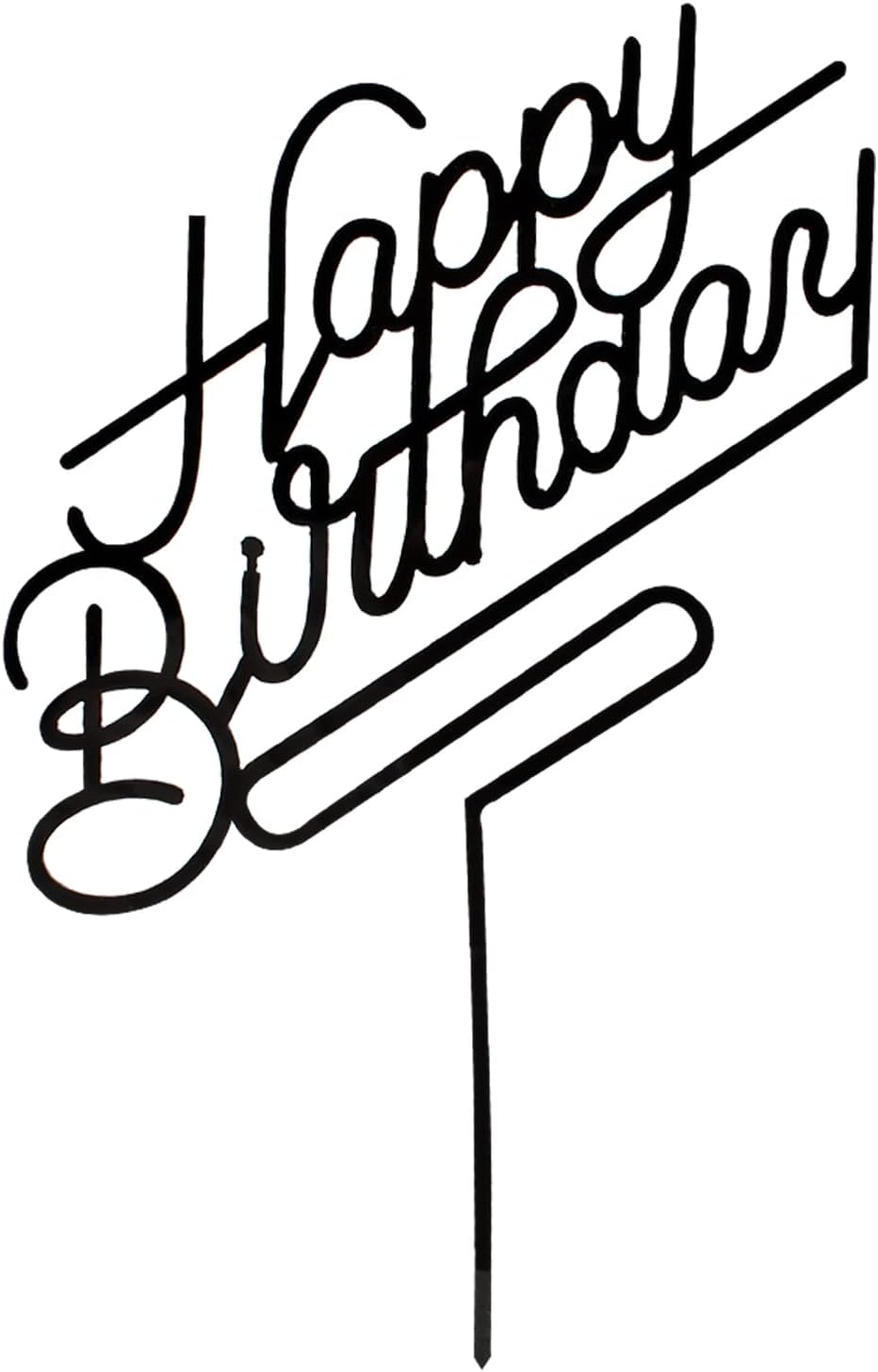 Happy Birthday Cake Topper,Acrylic cake Toppers,Birthday Party Decoration Supplie (Black)