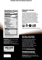 Terrasoul Superfoods Raw Organic Cacao Powder, 16 Oz, Rich Chocolate Goodness for Baking, Smoothies, and Blissful Hot Cocoa