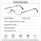Half Frame Reading Glasses, Half Metal Moon Readers for Women Men 2 Pairs 2.50
