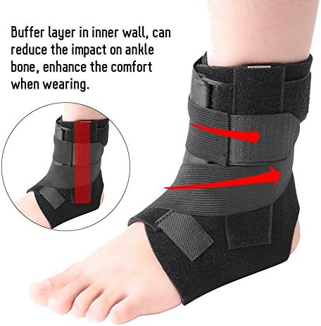 Agatige Ankle Brace, Adjustable Ankle Joint Support Varus Valgus Corrector Protection Brace for Drop Foot Orthotic, Sprained Ankle, Achilles, Tendon, Sprain, Injury Recovery