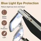 Foldable Anti-Blue Light Reading Glasses with Case, Anti Eyestrain/Glare Computer Reading Glasses for Women Men